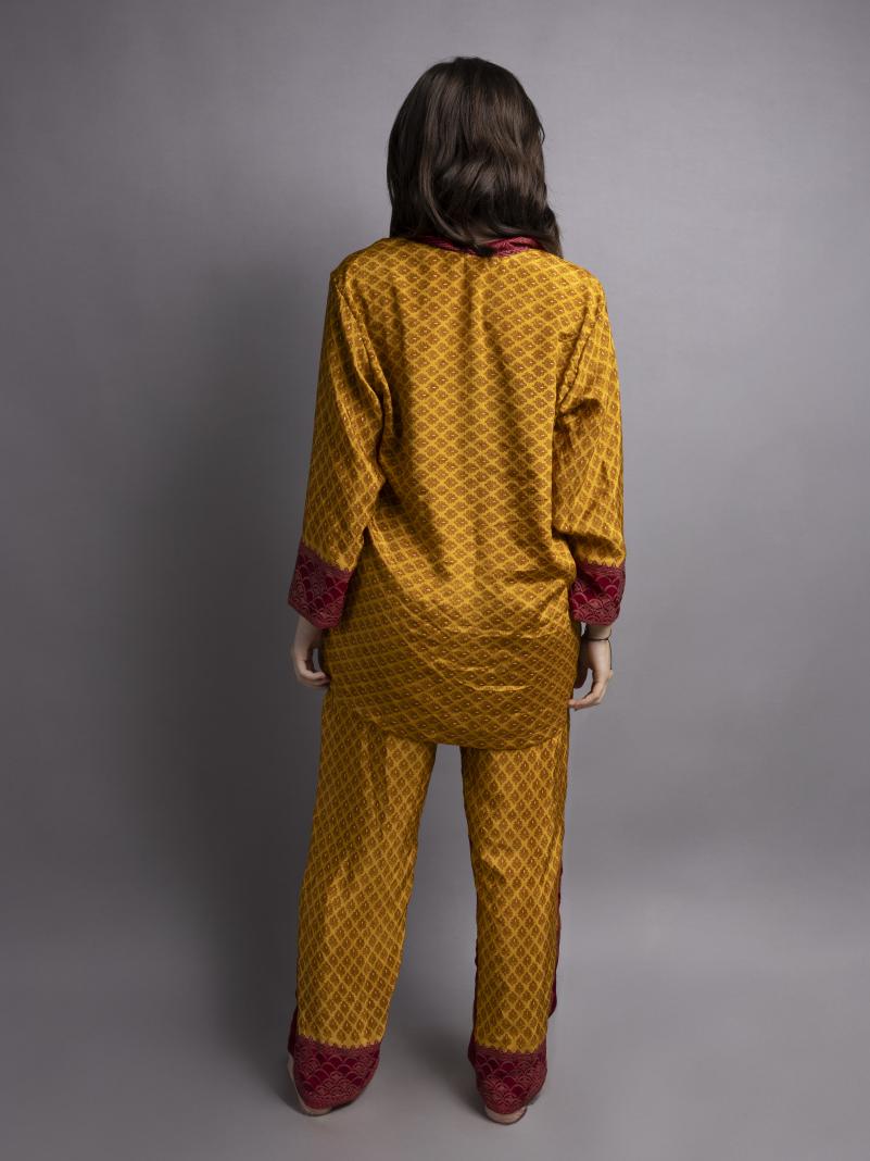 Pigiama in Sari SM - giallo e rosso