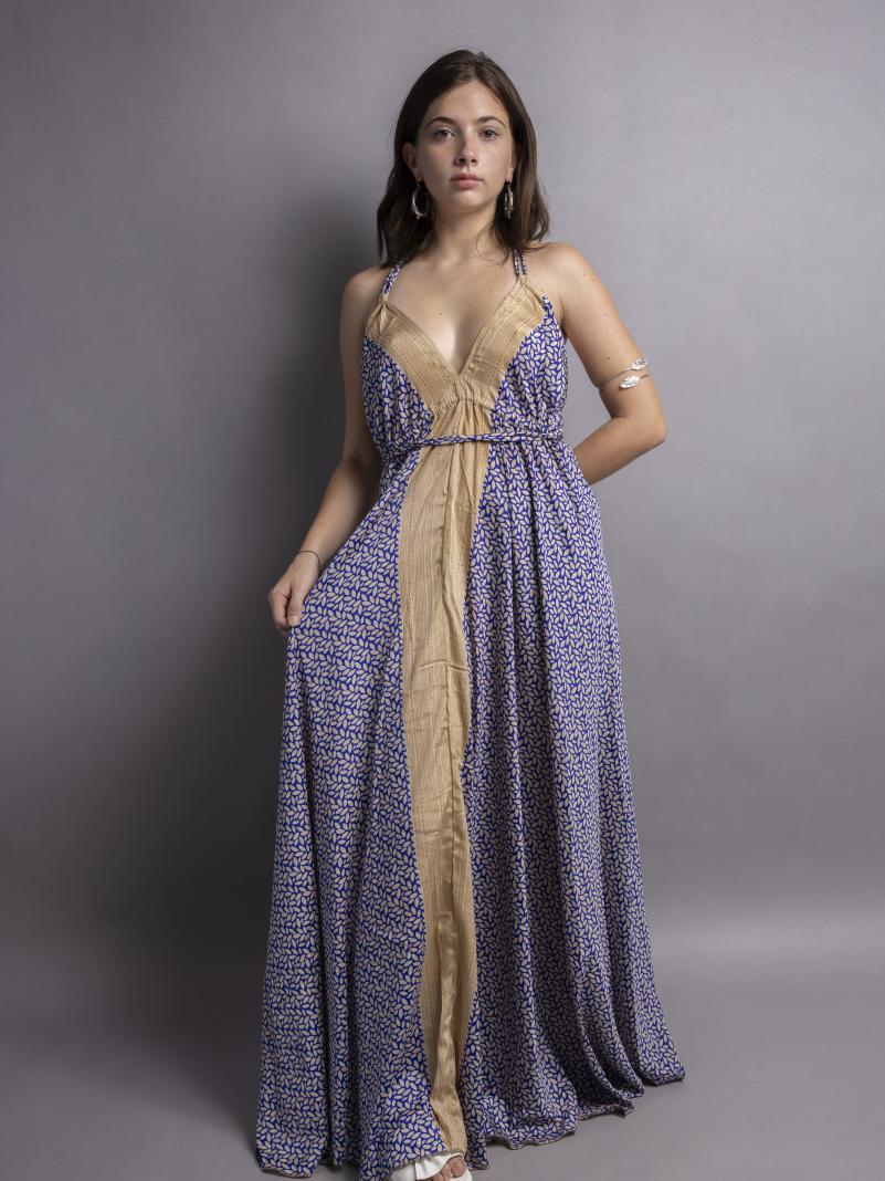 Abito etnico lungo blu – Delhi