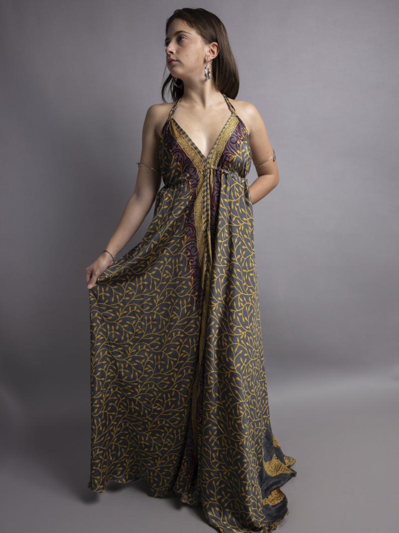 Abito etnico lungo grigio – Delhi