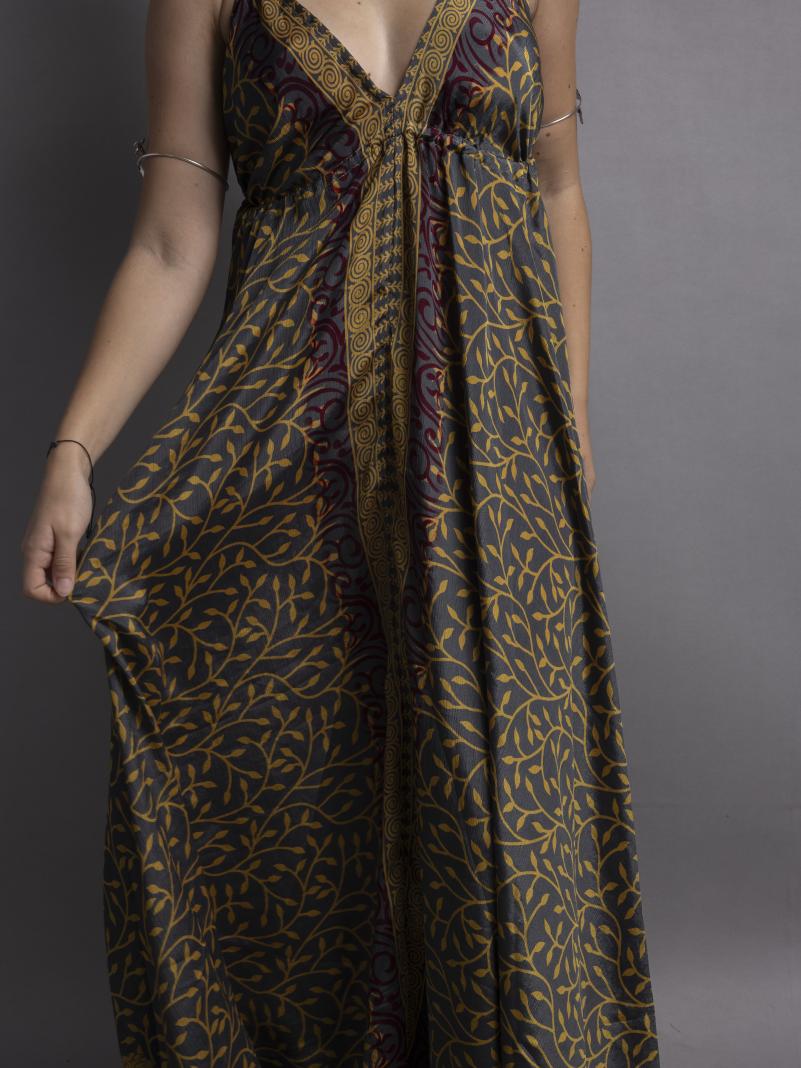 Abito etnico lungo grigio – Delhi
