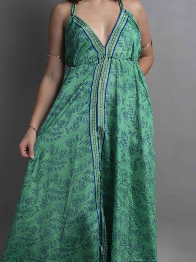 Abito etnico lungo acquamarina – Delhi