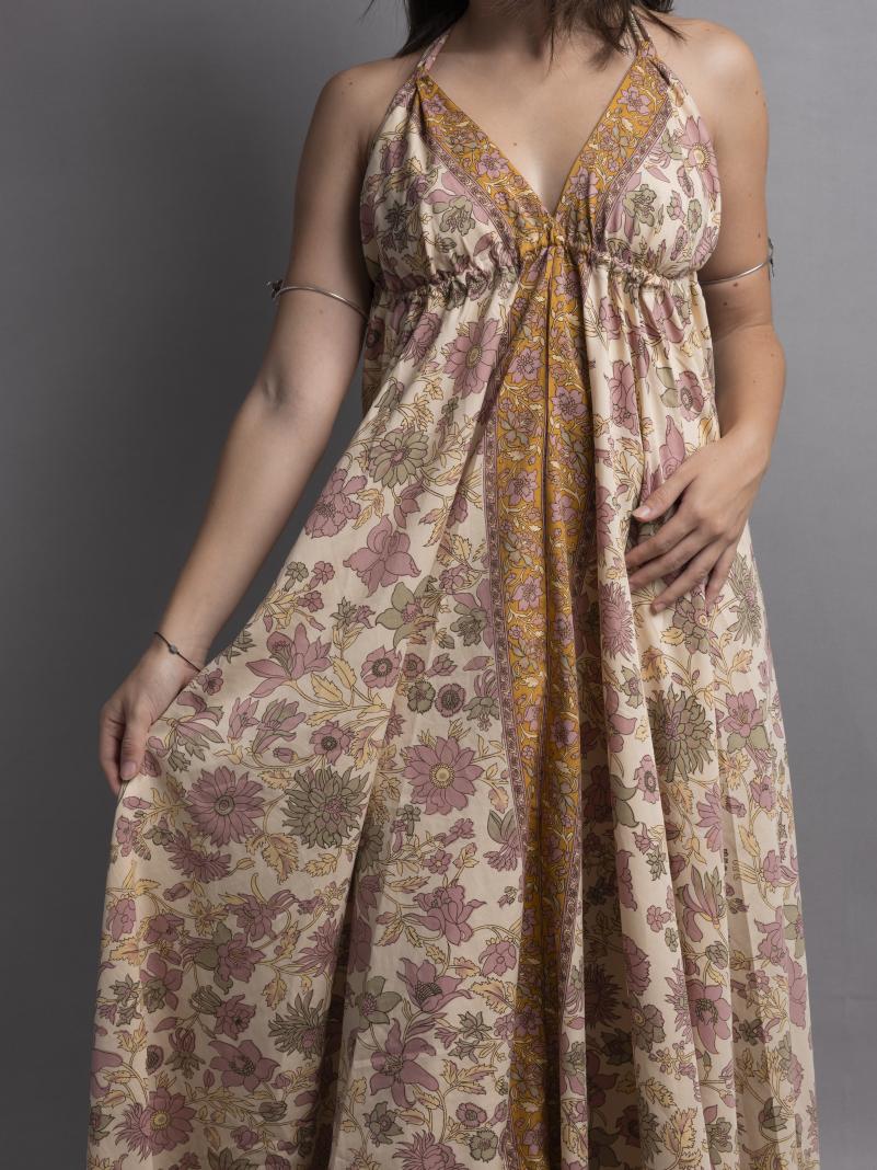 Abito etnico lungo beige – Delhi