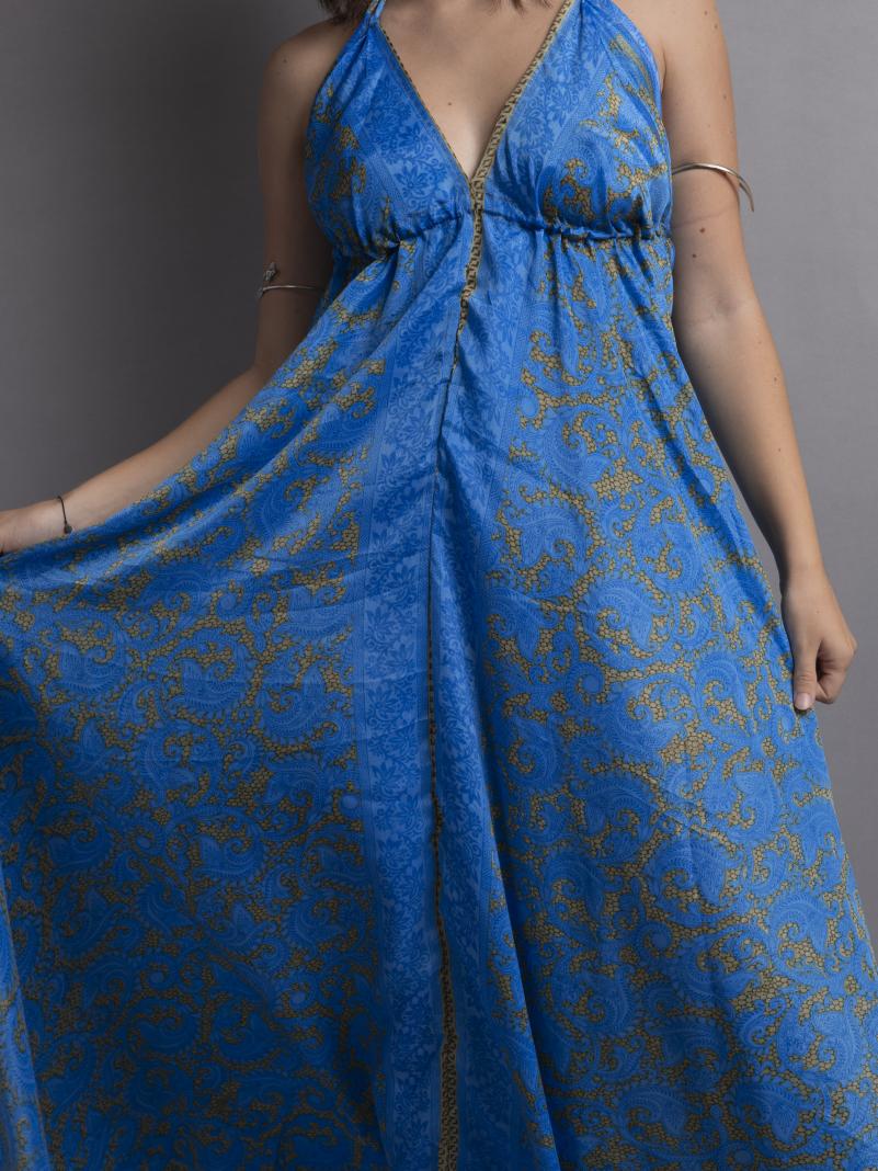 Abito etnico lungo azzurro – Delhi