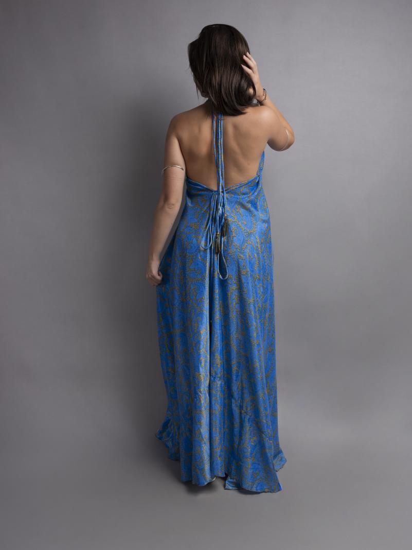 Abito etnico lungo azzurro – Delhi