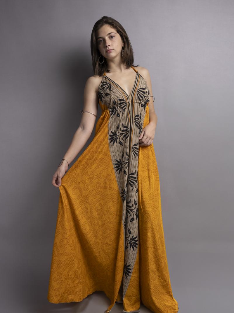 Abito etnico lungo giallo – Delhi
