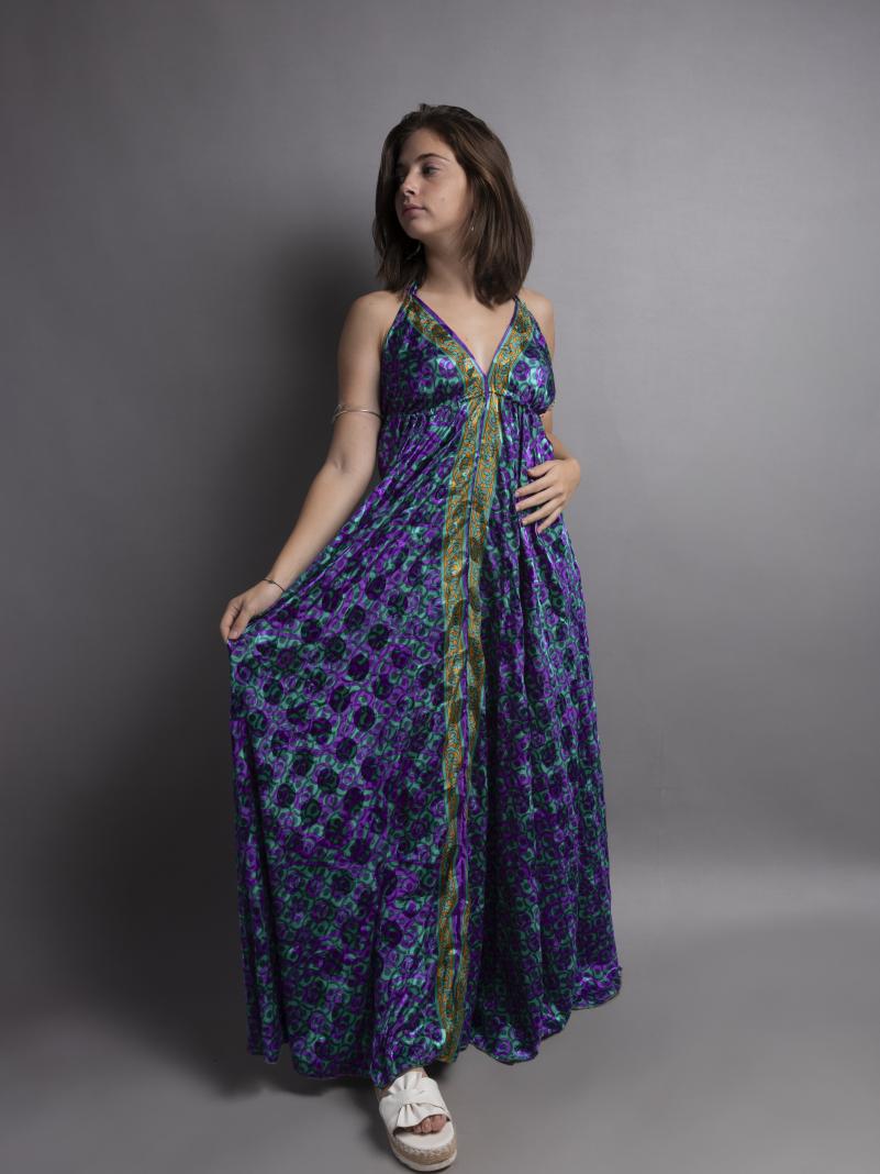 Abito etnico lungo viola – Delhi