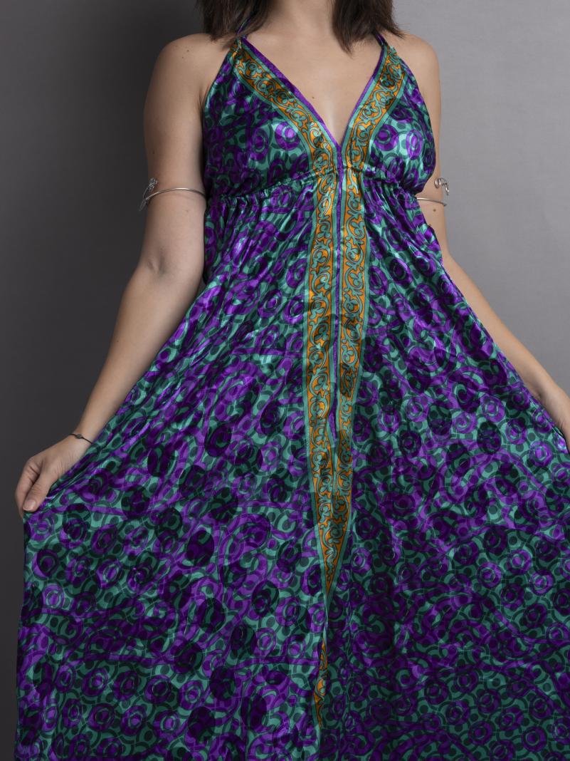 Abito etnico lungo viola – Delhi