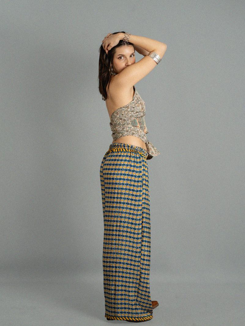 Pantalone SM blu e giallo - Gurgaon