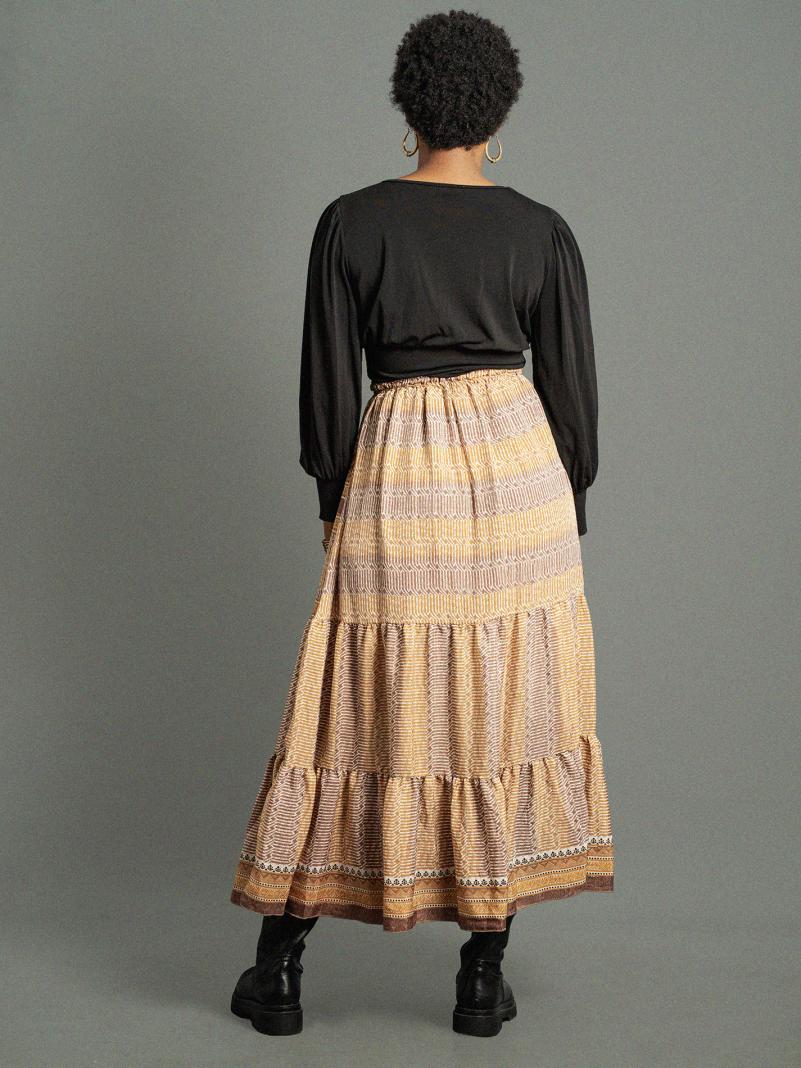 Gonna lunga beige e marrone - Bikaner
