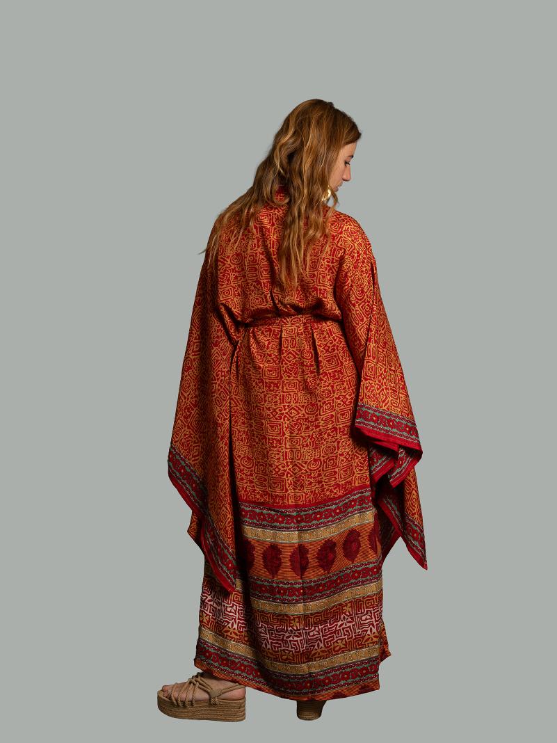 Kimono Manica Larga rosso - Surat