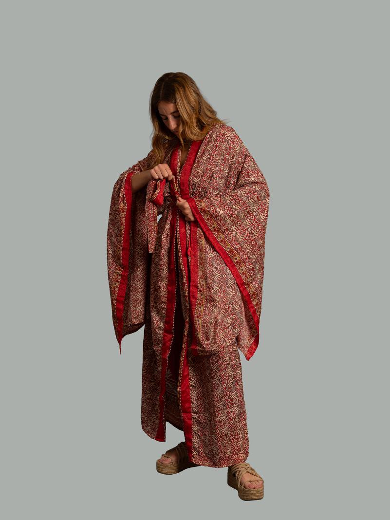 Kimono Manica Larga rosso - Surat