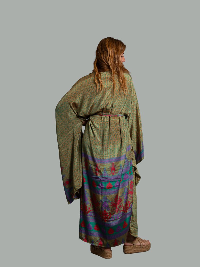 Kimono Manica Larga giallo e verde - Surat