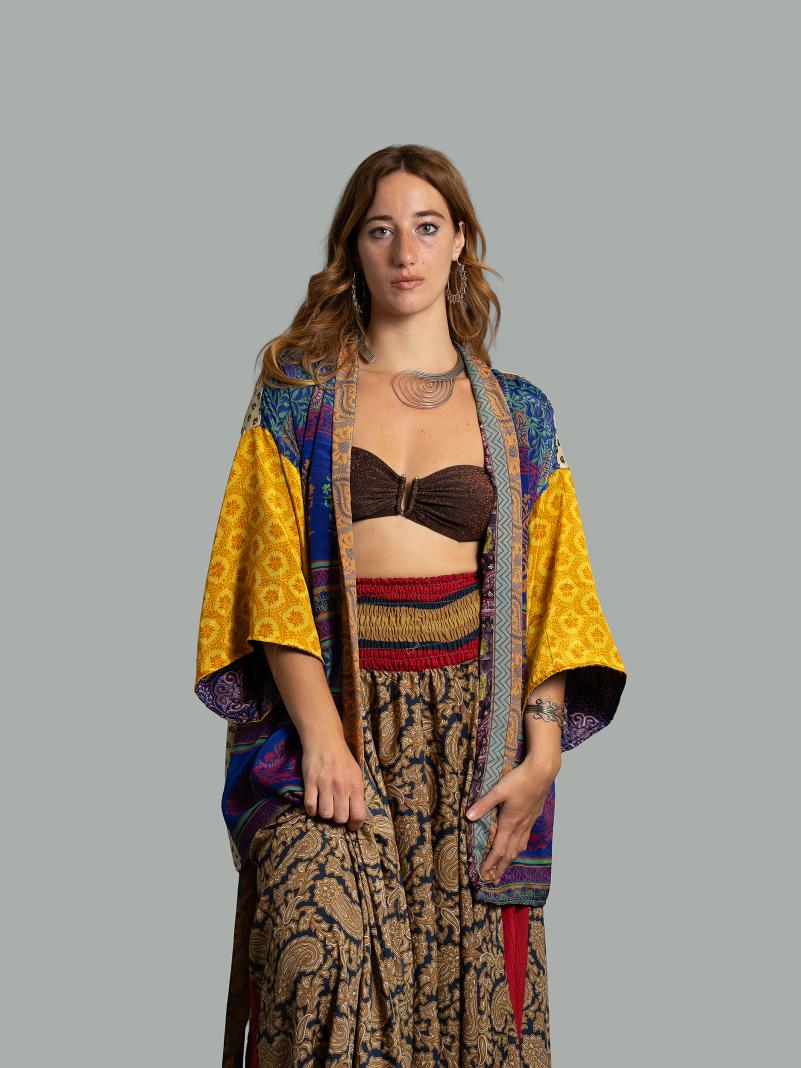 Kimono Corto Patchwork Reversibile 38