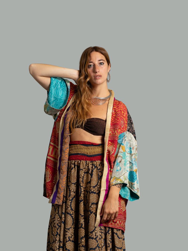 Kimono Corto Patchwork Reversibile 40