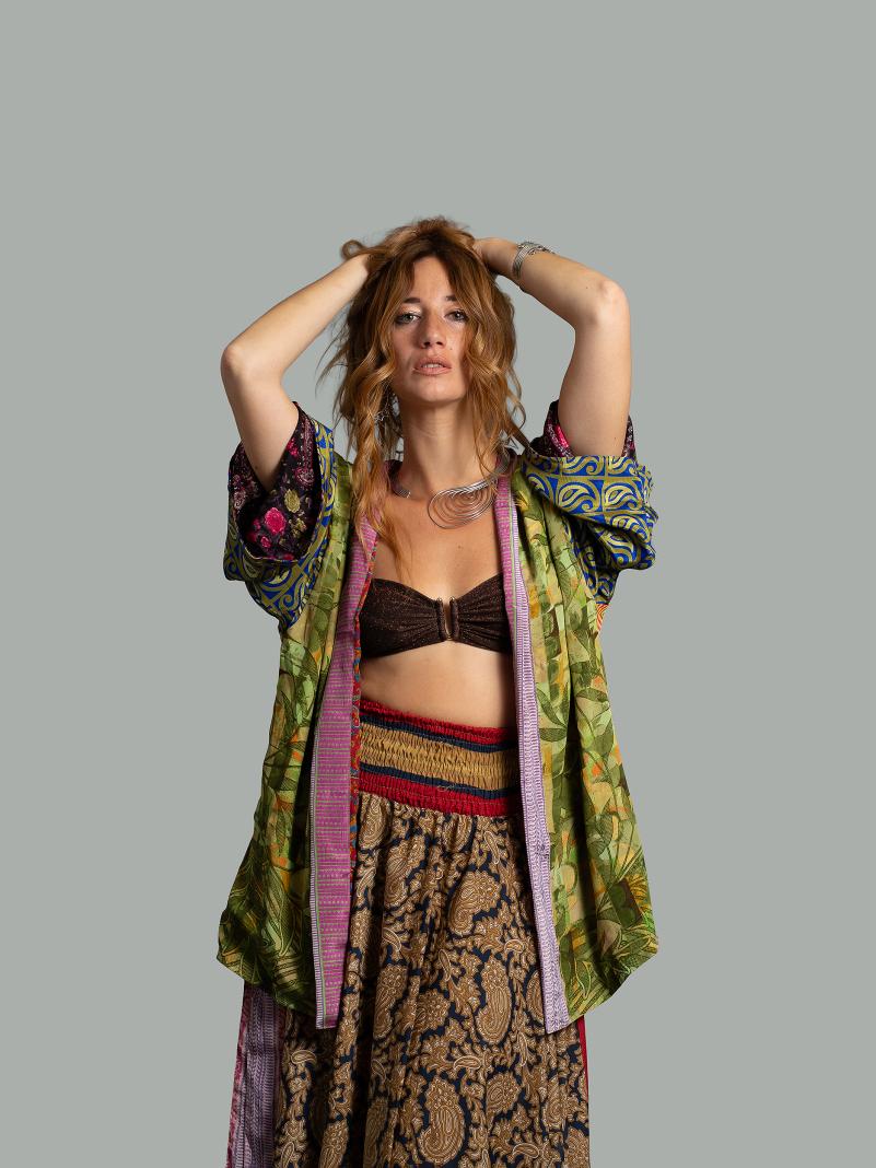 Kimono Corto Patchwork Reversibile 42