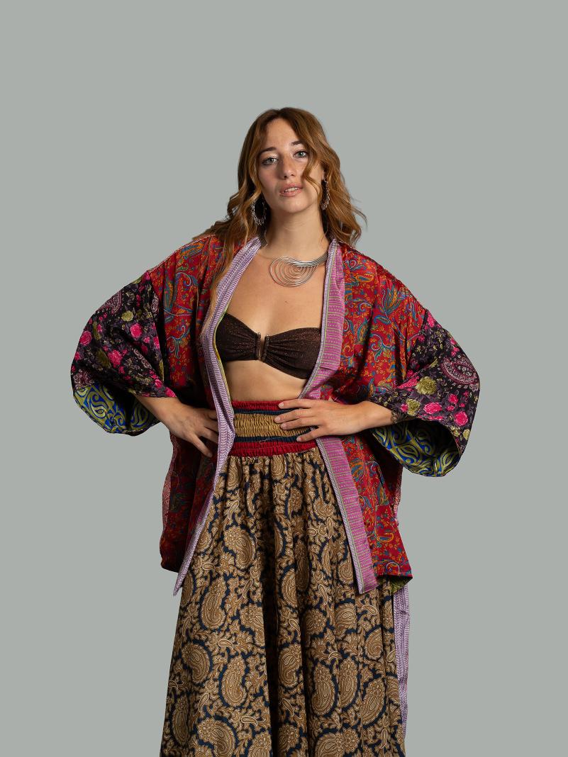 Kimono Corto Patchwork Reversibile 42