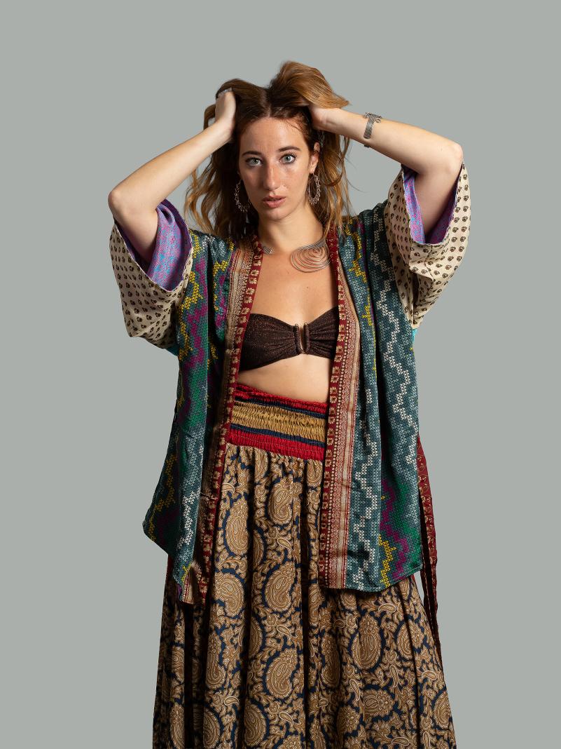 Kimono Corto Patchwork Reversibile 46