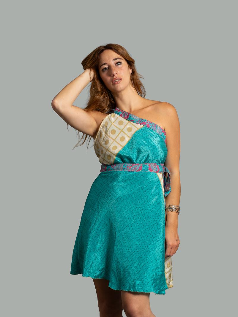 Mini Gonna etnica a portafoglio azzurro – Shiva