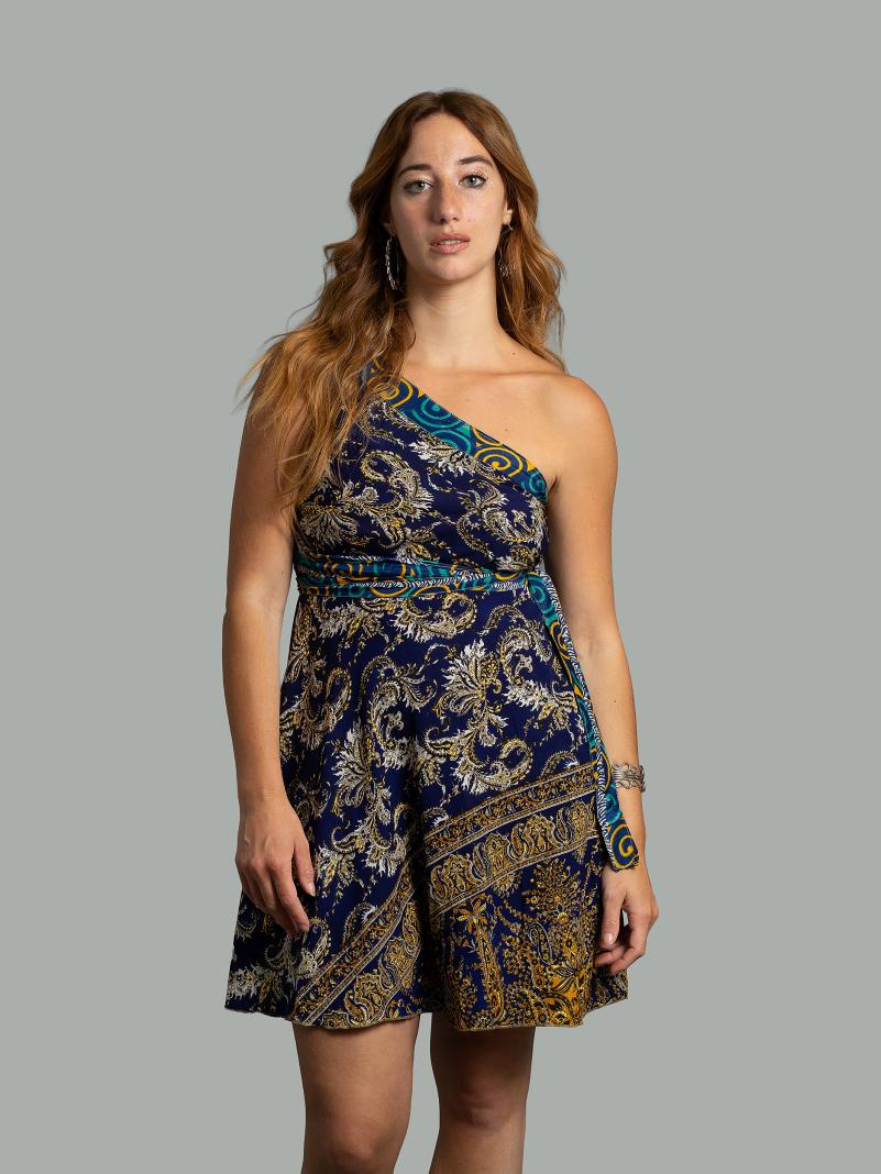 Mini Gonna etnica a portafoglio blu – Shiva