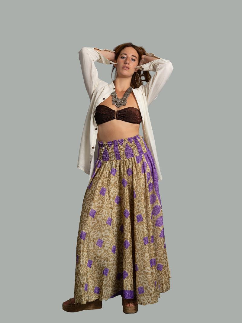 Gonna etnica ocra e viola – Calcutta