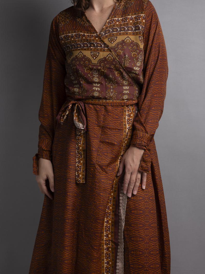 Kimono LXL arancione e rosso – Tibet