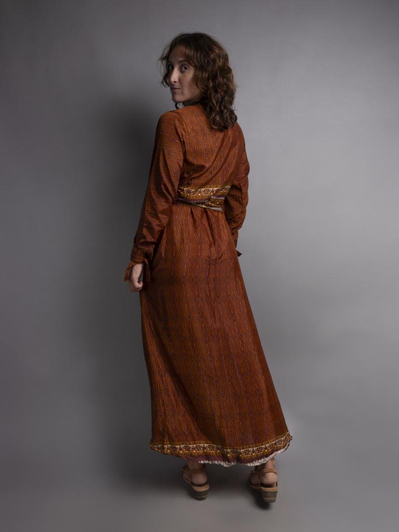 Kimono LXL arancione e rosso – Tibet