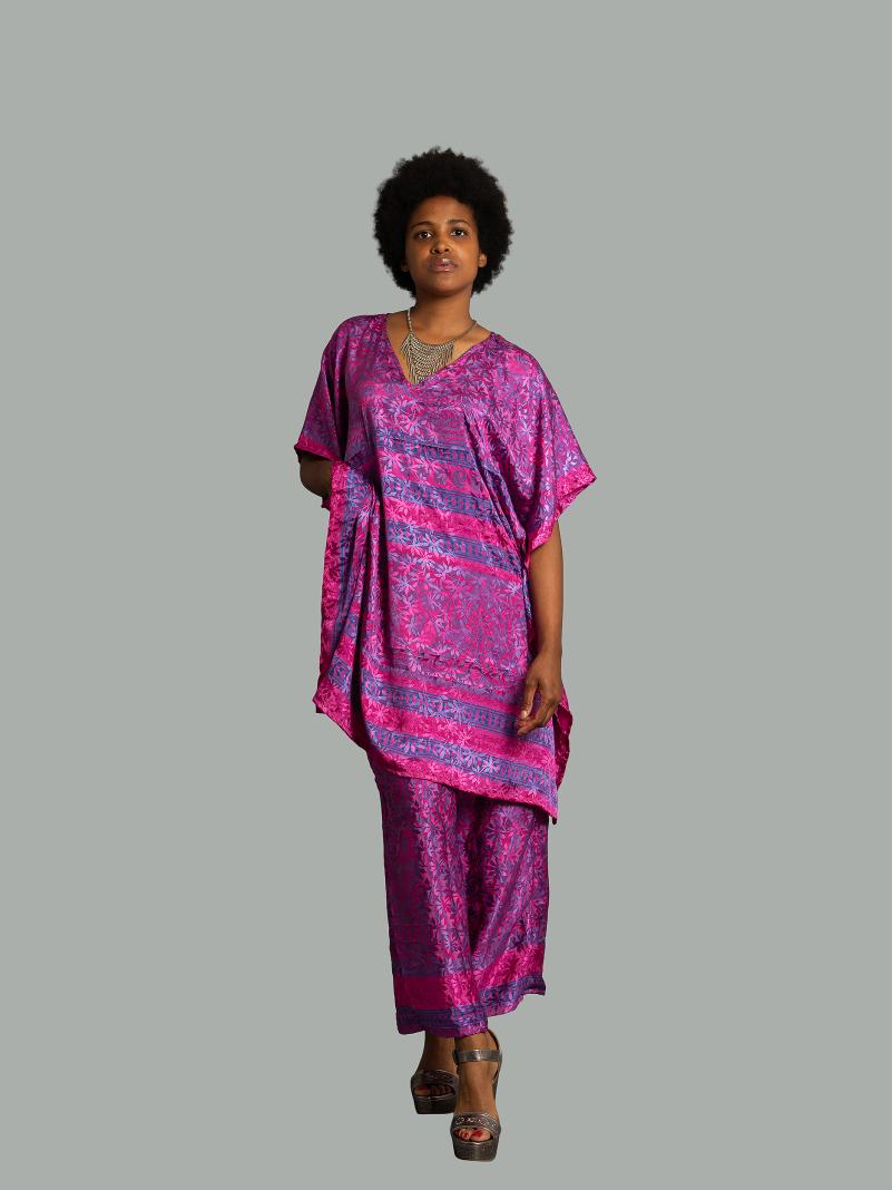 Caftano e pantalone fucsia - Jaisalmer