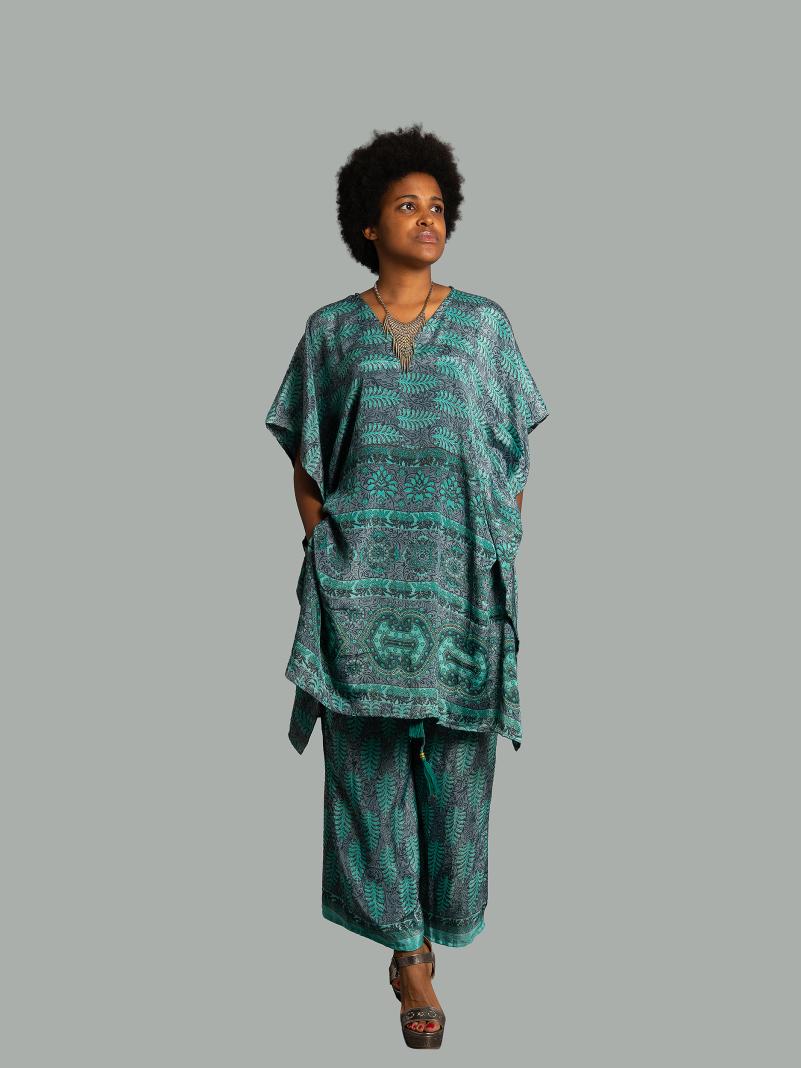 Caftano e pantalone azzurro - Jaisalmer