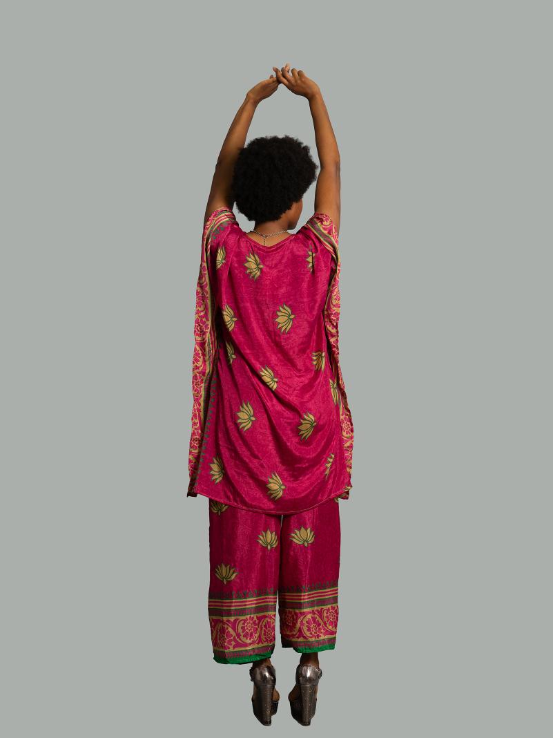 Caftano e pantalone amarena - Jaisalmer