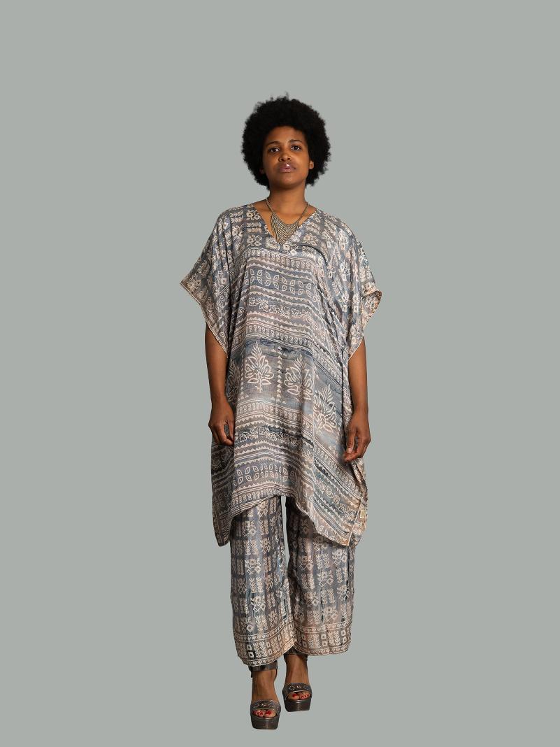 Caftano e pantalone grigio - Jaisalmer
