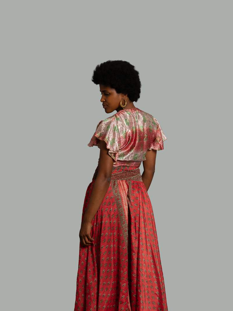 Gonna etnica corallo – Calcutta