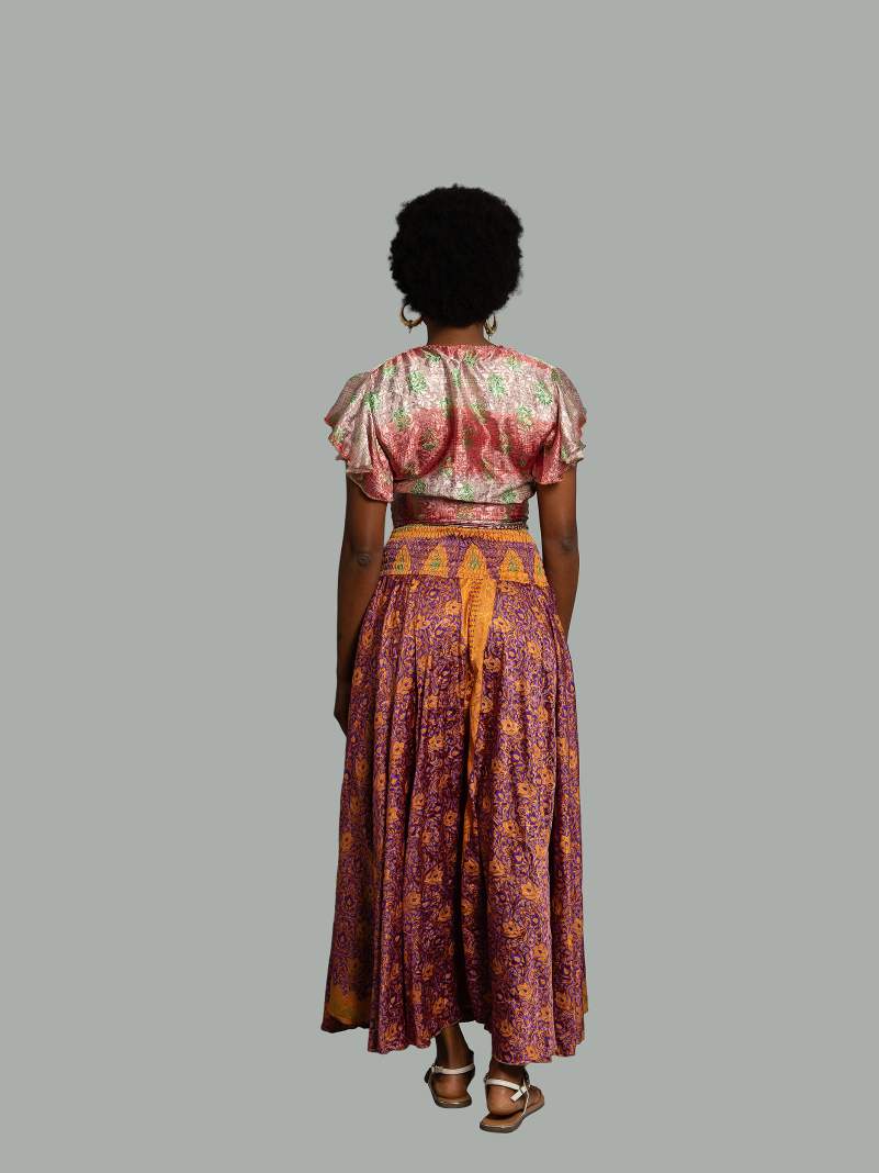 Gonna etnica arancione e viola – Calcutta