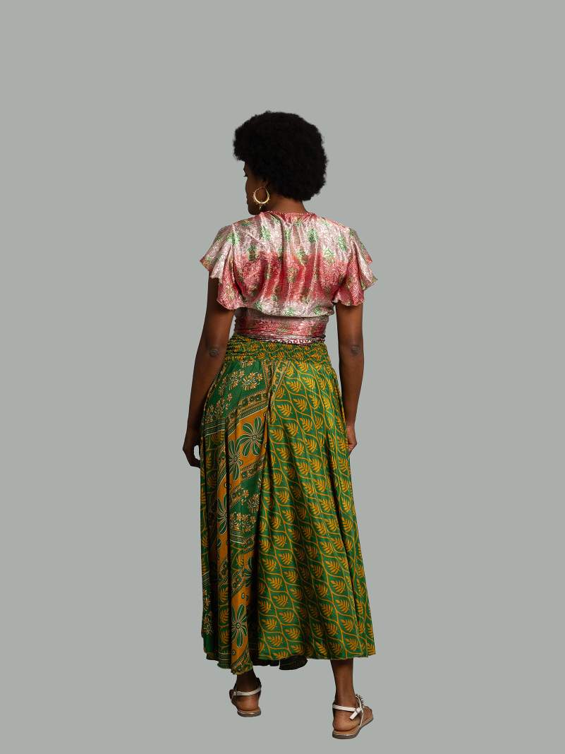 Gonna etnica verde e giallo – Calcutta