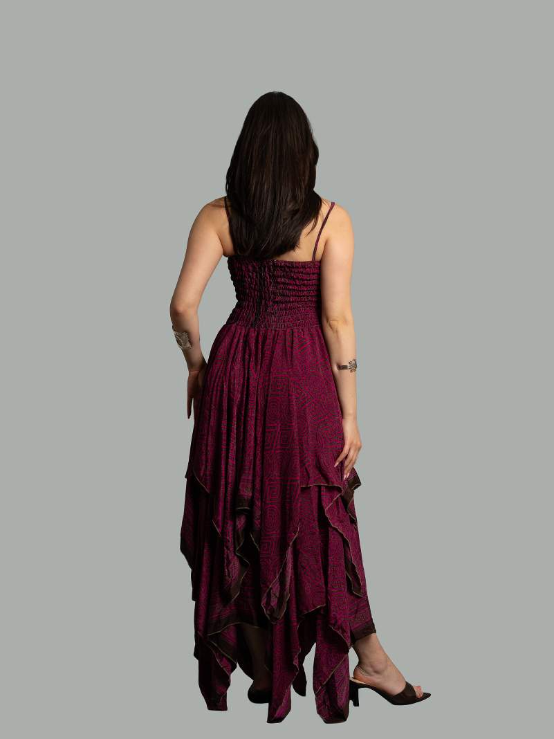 Abito etnico con elastico e spalline fucsia – Mumbai