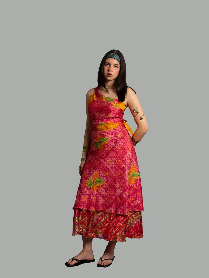 Gonna etnica lunga a portafoglio foglie – India