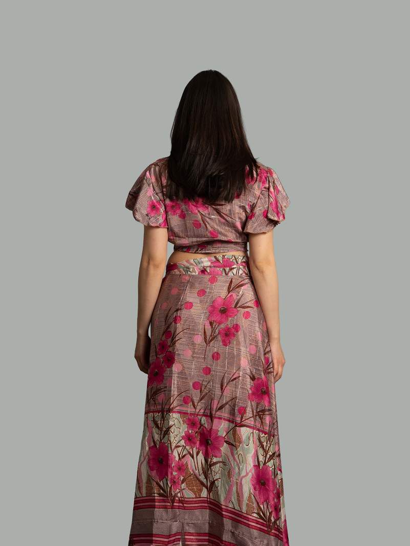 Wrap top e Gonna a Portafoglio fiori - Manali