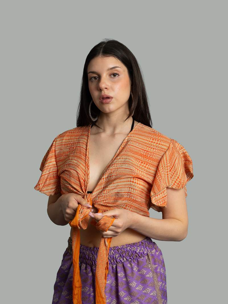 Wrap Top arancione – Bengala
