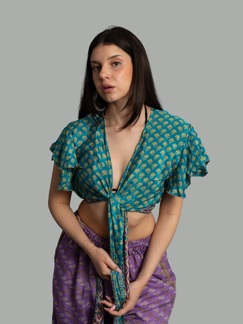 Wrap Top azzurro – Bengala
