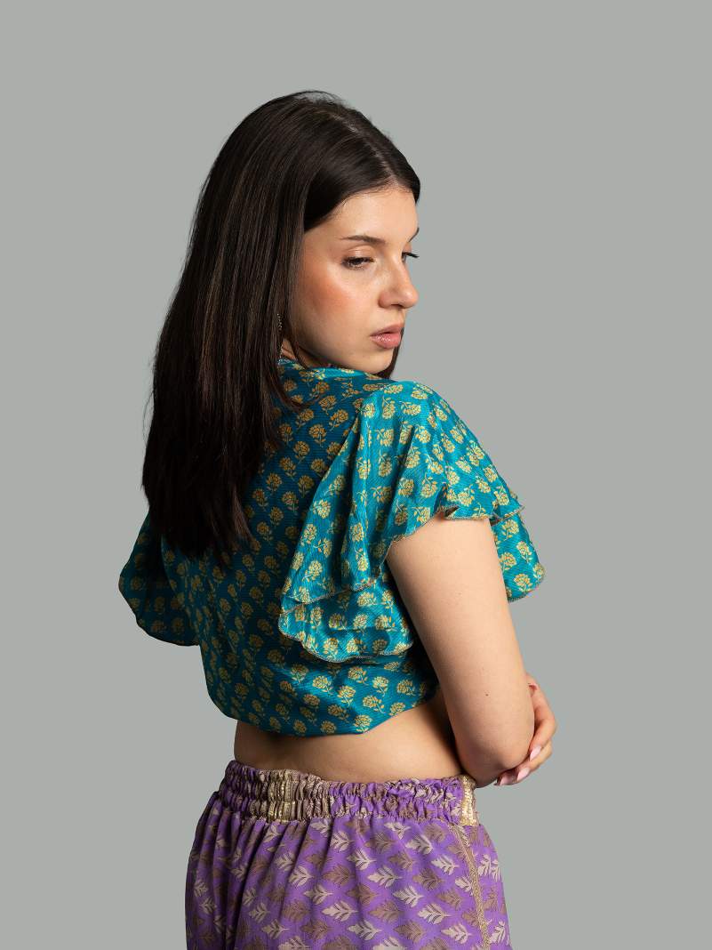 Wrap Top azzurro – Bengala