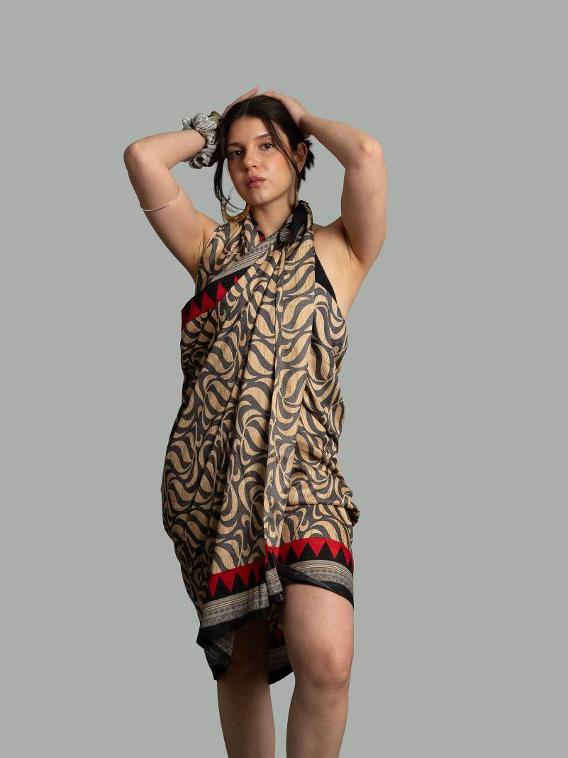 Pareo beige - Sari vintage