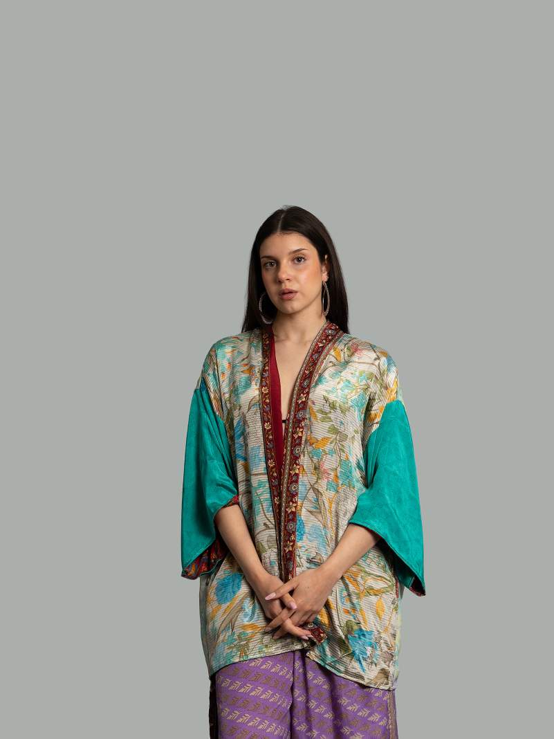 Kimono Corto Patchwork Reversibile 50