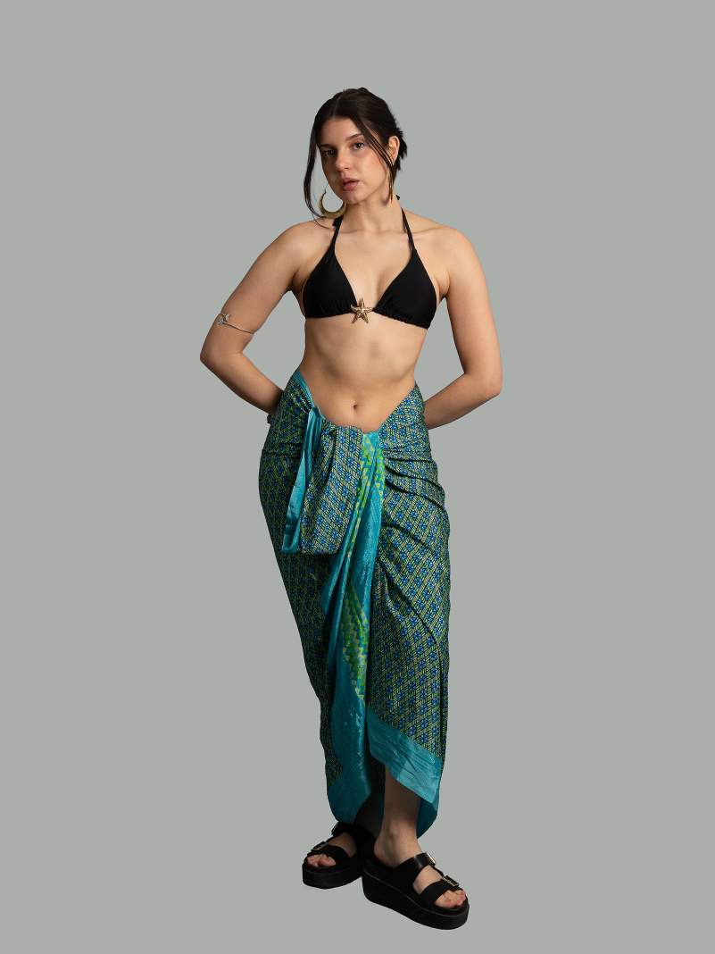 Pareo azzurro - Sari vintage