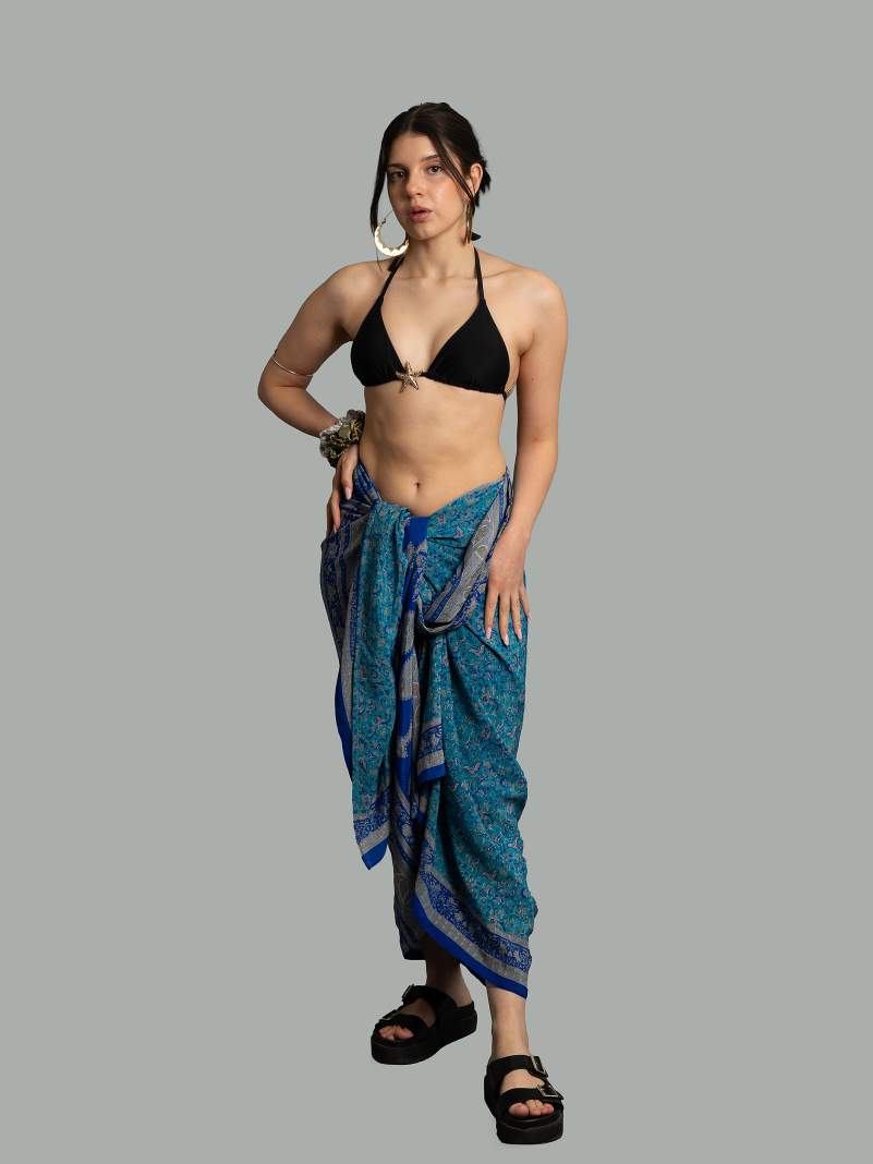 Pareo blu - Sari vintage