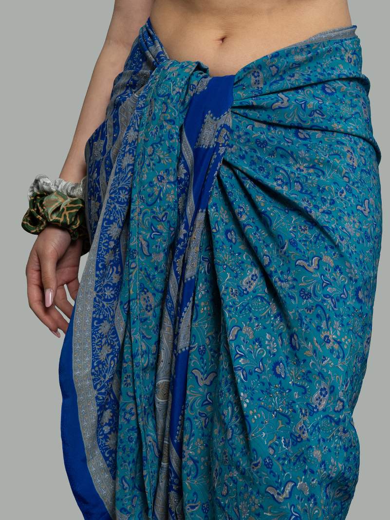 Pareo blu - Sari vintage