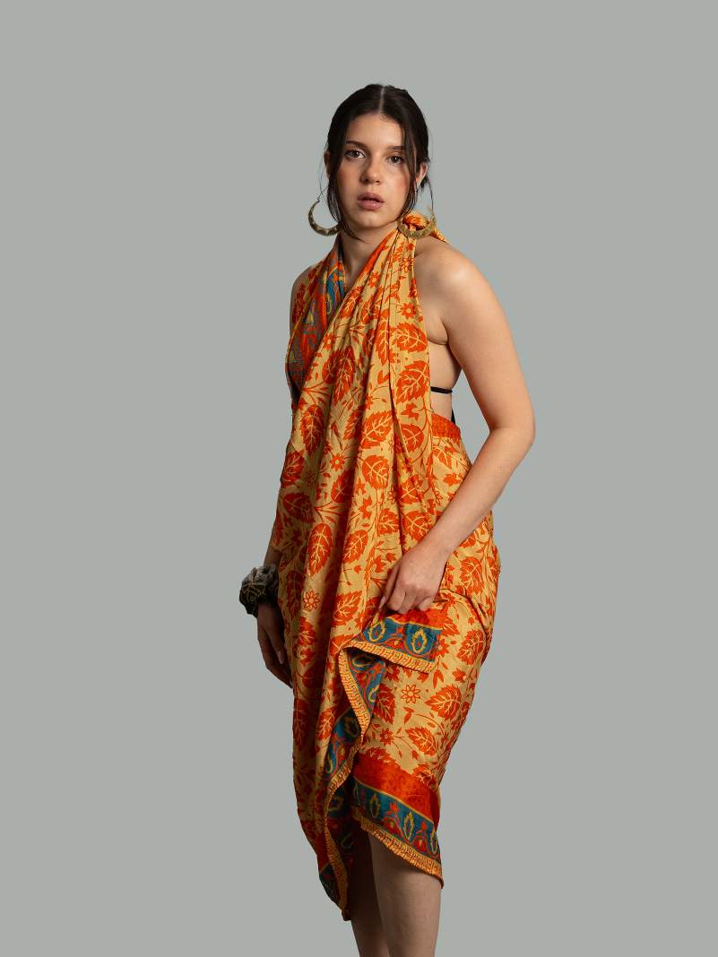 Pareo arancione - Sari vintage