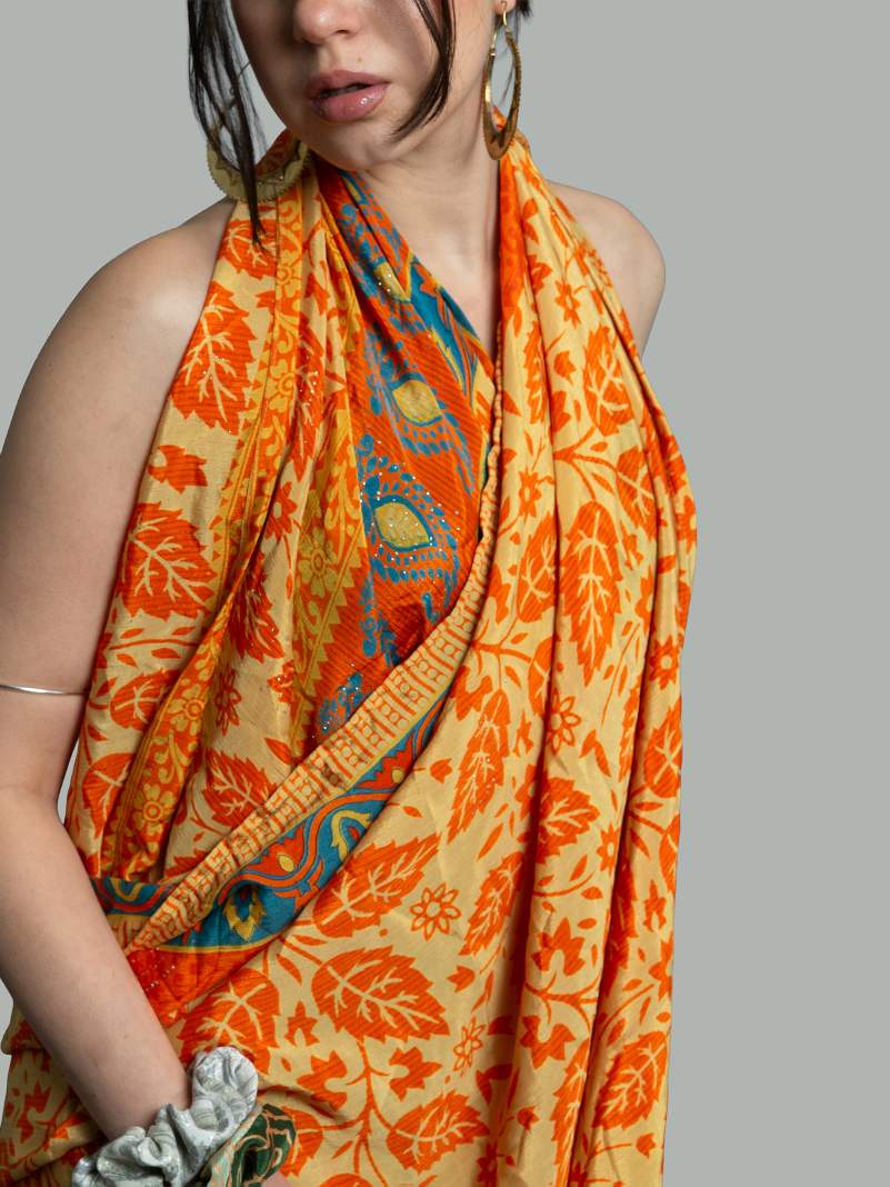 Pareo arancione - Sari vintage