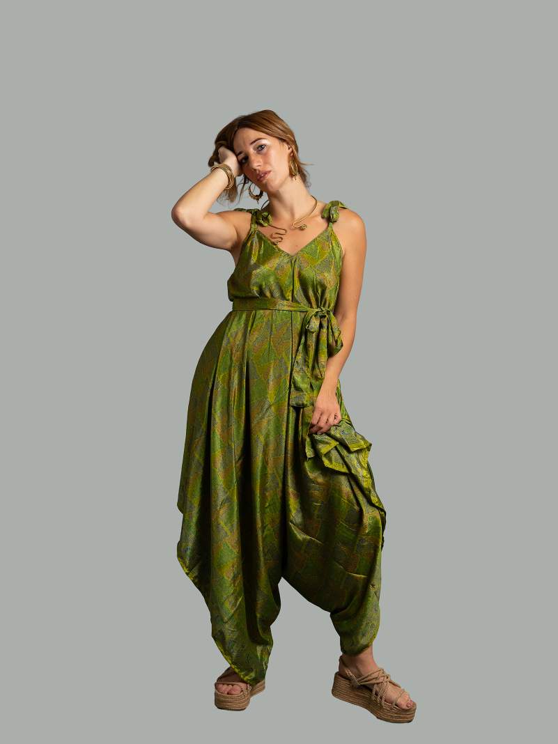 Tuta jumpsuit verde – Yoga