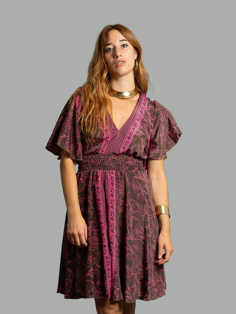 Abitino con maniche corte linee rosa - Haryana