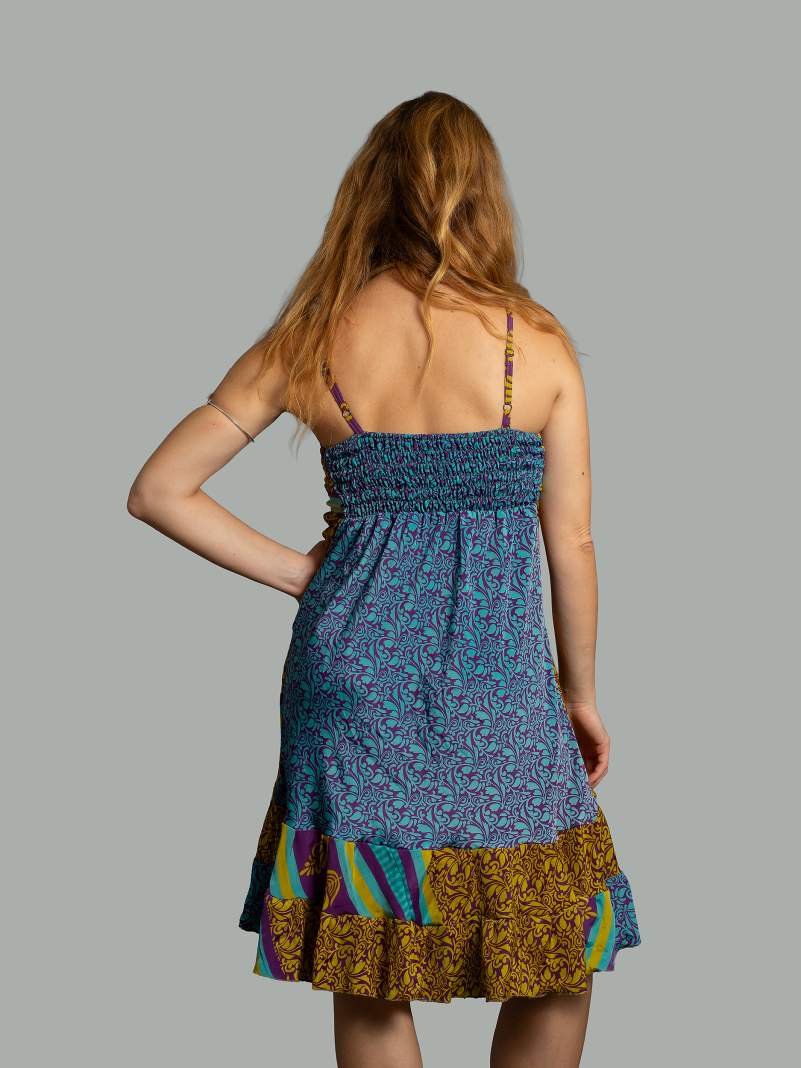 Abitino con spalline viola giallo e blu - Patna