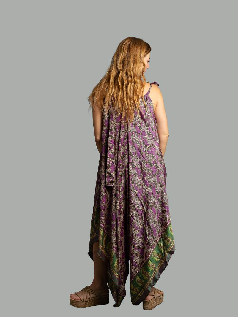 Tuta jumpsuit viola e verde – Yoga